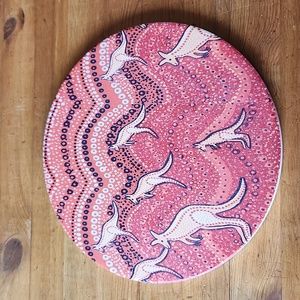 Australia Souvenir Trivet 7.75 Cork Bottom Kangaroo Sunset By Kathleen Buzzacott